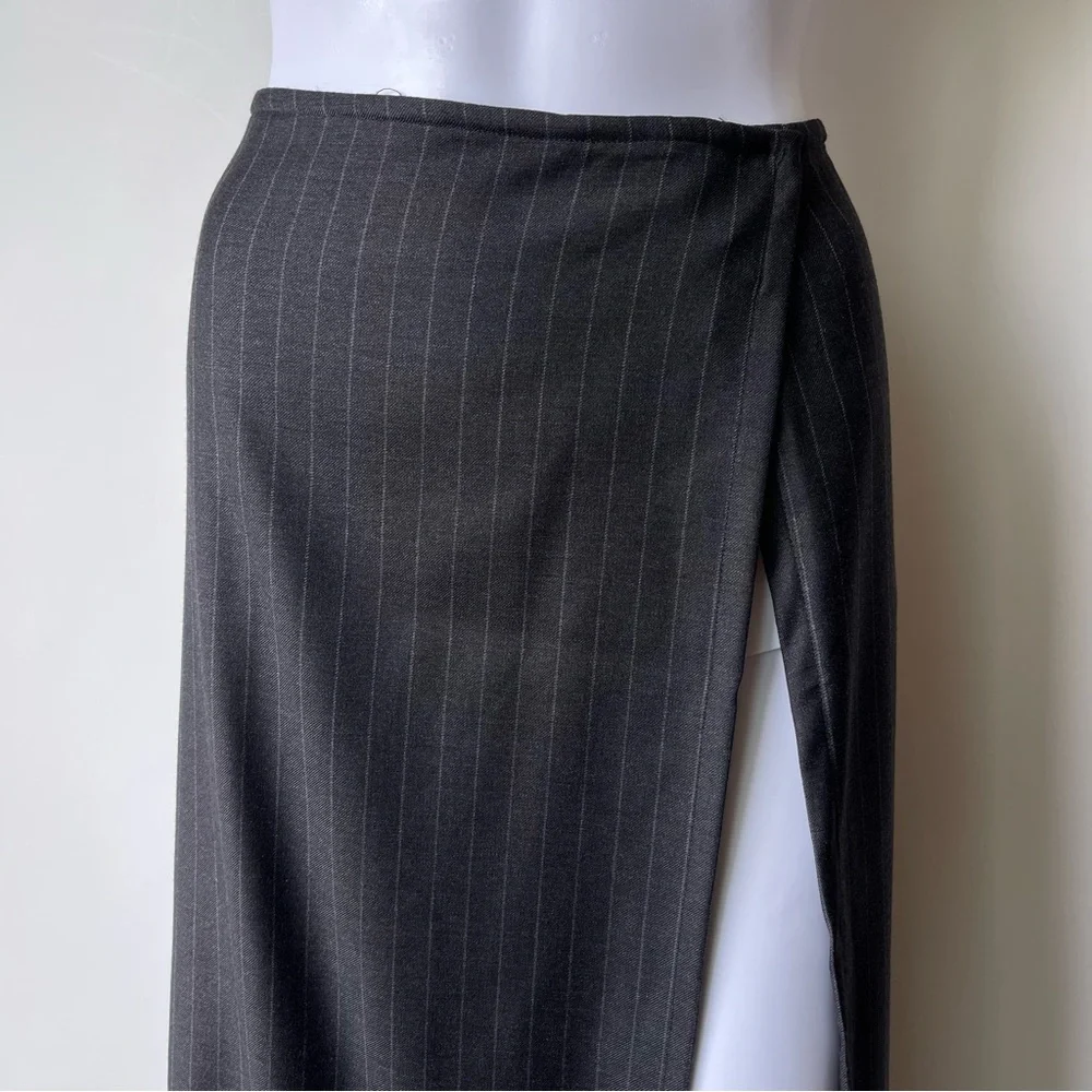 Lafayette 148 A-line Black Midi Skirt Sz 4 Wool
